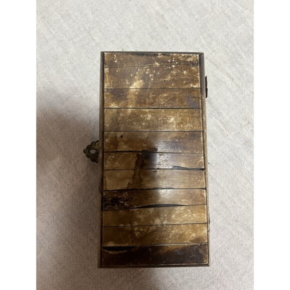 Jewelry Box Vintage Jerusalem with Brass Copper Ornament Hand Made - Picture 3 of 11